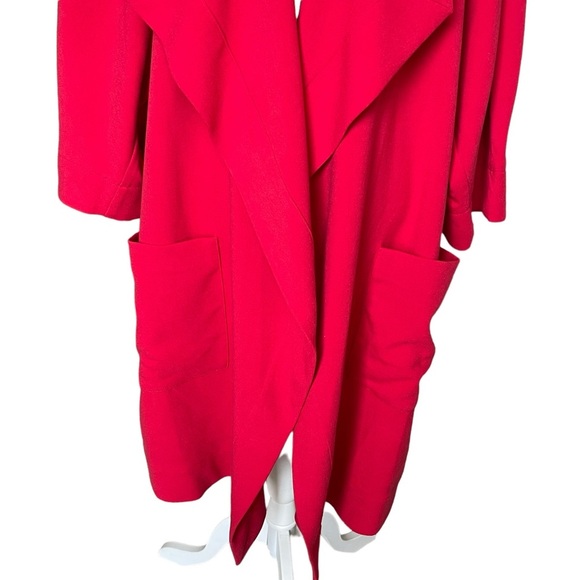 Lane Bryant Women’s Open Front Red Knit Coat Plus Size 26-28 Waterfall Unlined - Picture 3 of 8